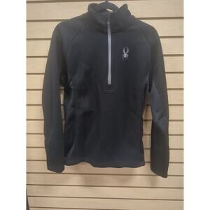 SPYDER Men's Black Small 1/4 Zip Pullover Core Sweater Fleece Jacket